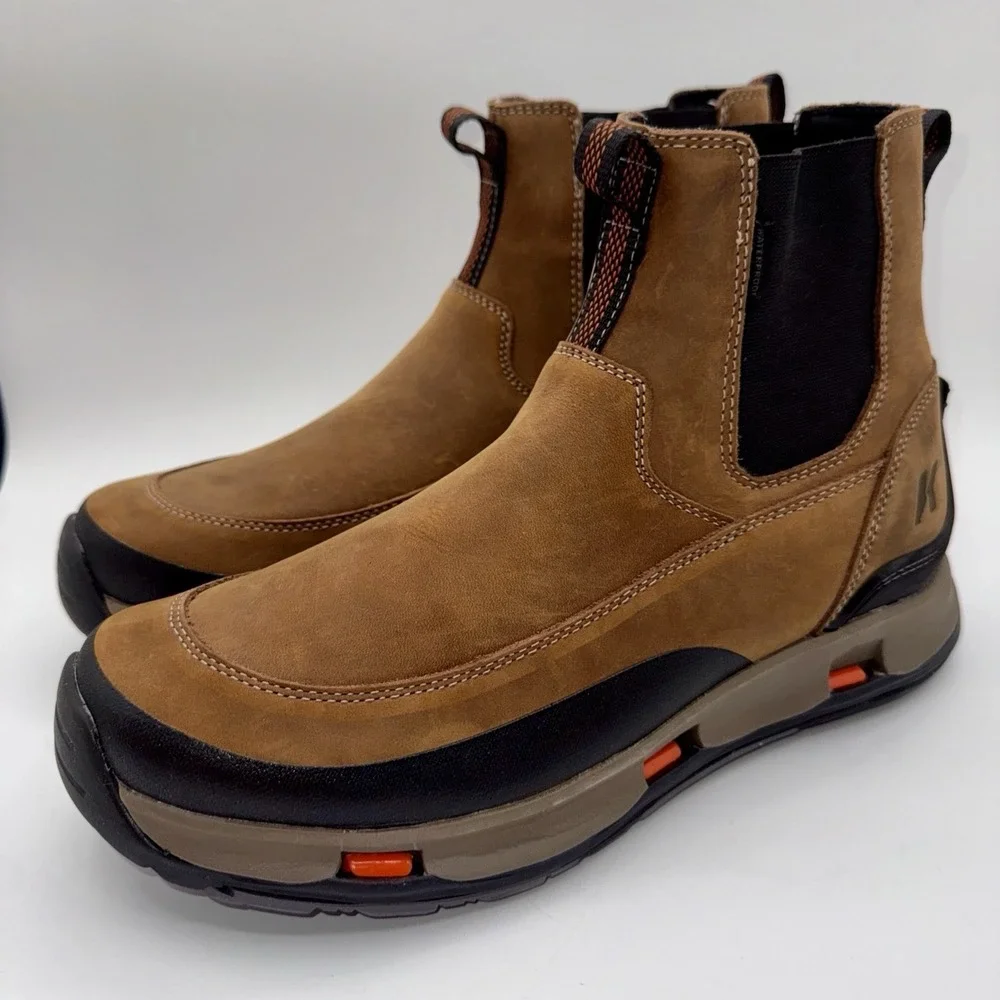 Korkers Alpine Trailtrac Boots Men's Size 11.5 Brown Waterproof Leather